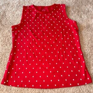 Christopher & Banks Sleeveless Red Star Print Women's Tank Top. Size L